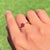 Metal Estate Pear-Shaped Natural Ruby Solitaire Ring Size 9 in 14k Yellow Gold For Sale - Image 7 of 16
