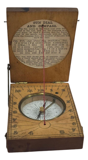 Portable Wooden Sundial, 1890s