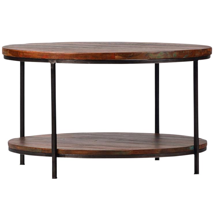 Acacia & Iron Round Coffee Table Chairish