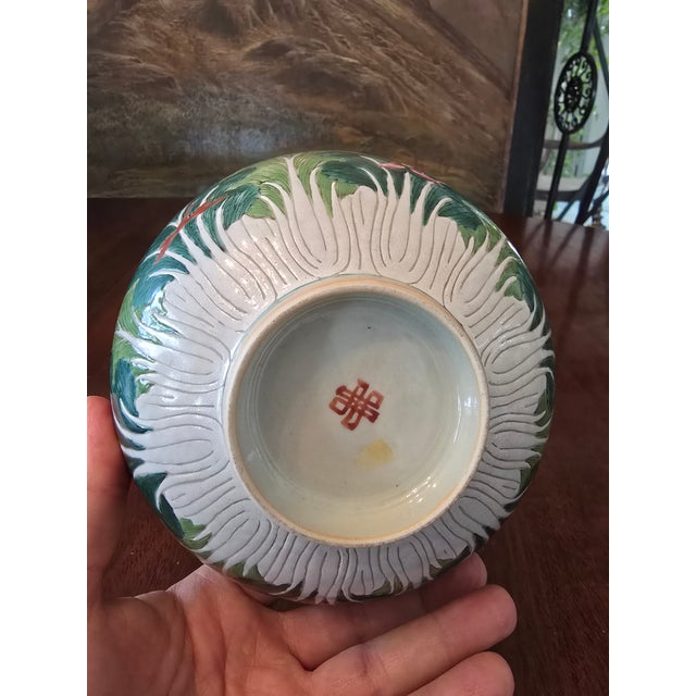 A very fine antique original chinese porcelain hand painted enamel on porcelain bowl ( guaranteed to be over 75 years old...