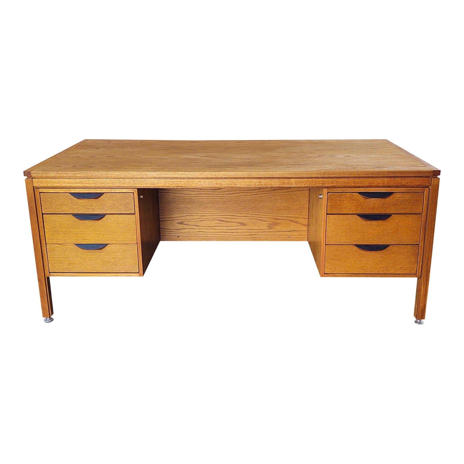 1970s MidCentury Modern Oak Executive Desk Chairish