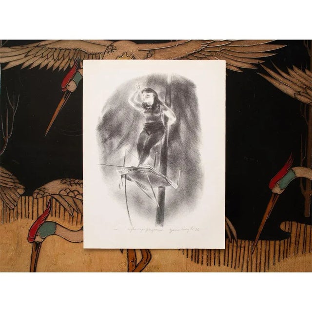 1939 After Yasuo Kuniyoshi "Tightrope Performer", Original Period Lithograph For Sale In Dallas - Image 6 of 8