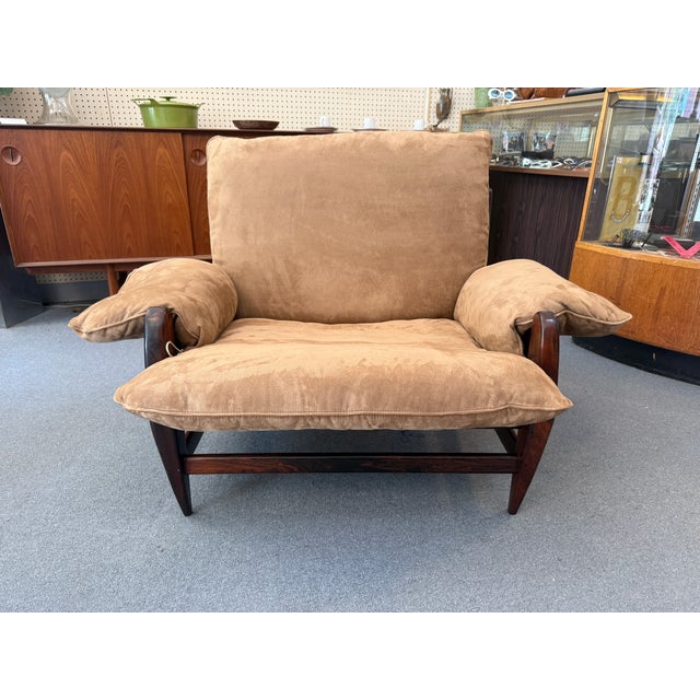You are viewing an iconic Jacaranda Wood Framed Lounge Chair designed by Jean Gillon Rodeio c1960s. The design features a...