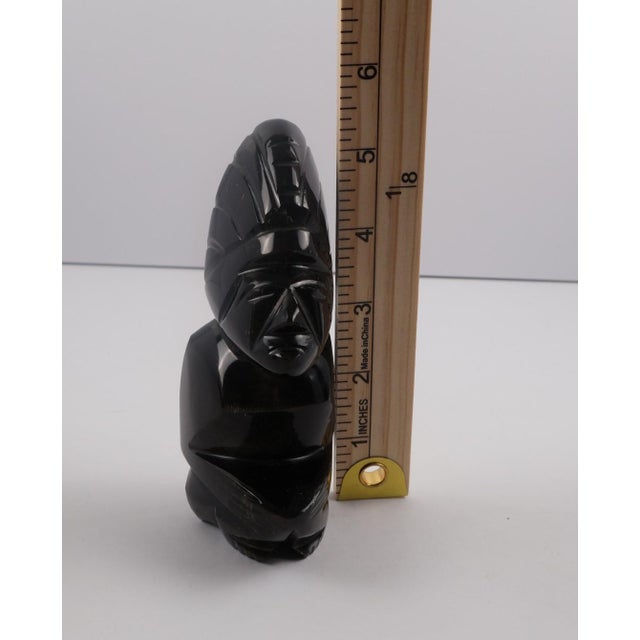 Hand-Carved Black Obsidian Figural Sculptures – Set of 3, Modernist Decorative Objects For Sale - Image 9 of 10