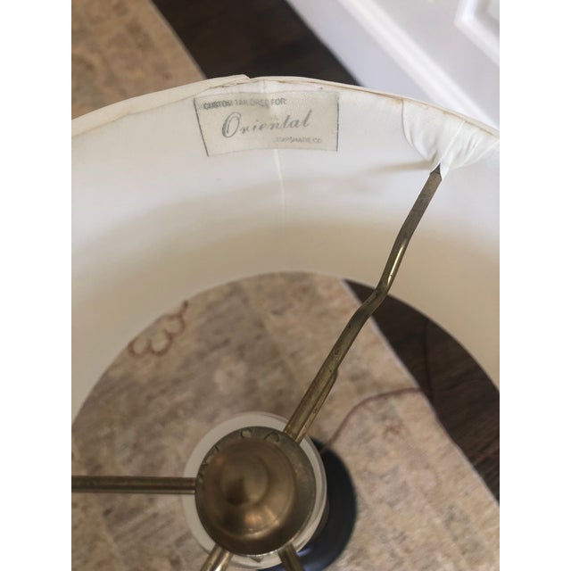 Brown Brass and Wooden Stacked Ball Table Lamps - a Pair For Sale - Image 8 of 12