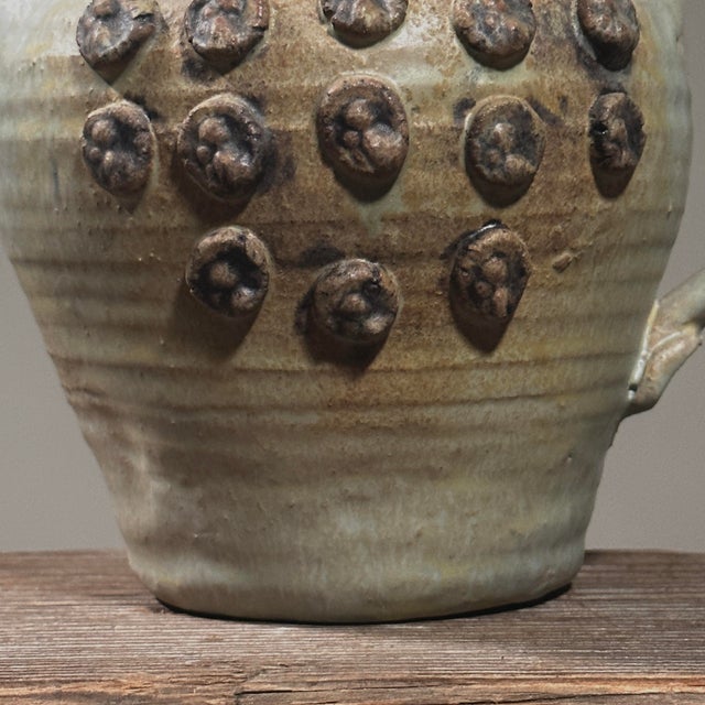 Gray Vintage Abstract Hand Built Brutalist Teapot With Four Yunomi, Signed For Sale - Image 8 of 10