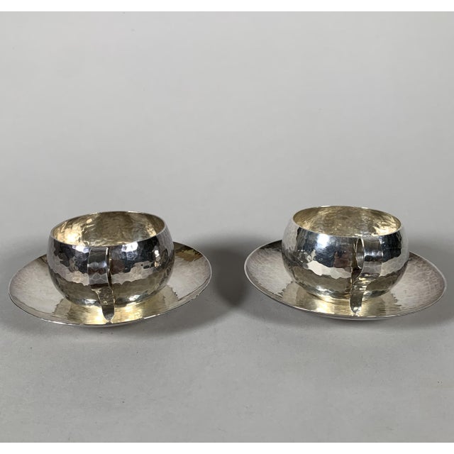 Silver Silver-Plated Metal Cups by Jean Despres, 1950, Set of 2 For Sale - Image 8 of 10