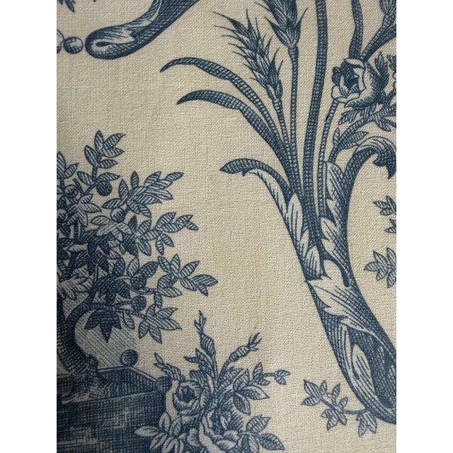 Old Hickory Tannery Louis XV Bergère – Designer Toile & Down-Filled For Sale - Image 13 of 18