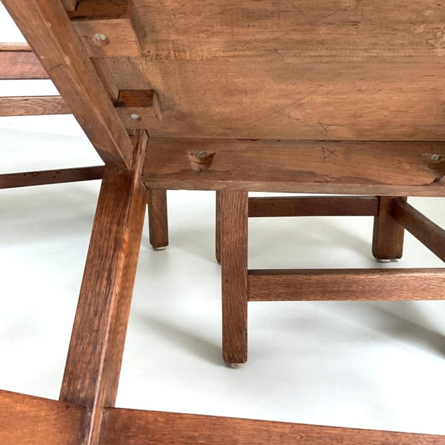 Vintage Dutch Chairs in Oak, 1920s, Set of 4 For Sale - Image 9 of 10