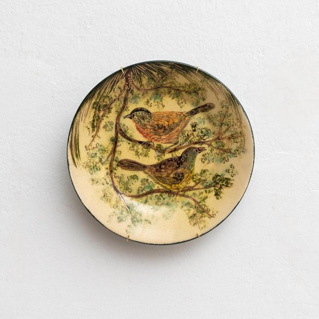Ceramic hand painted plate artwork by Catalan artist Diaz Costa, circa 1960. In original condition, with minor wear...