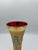 Great Cranberry blown glass vase with hand applied gilt and floral decoration! Center cartouche flowers are pansies, and...