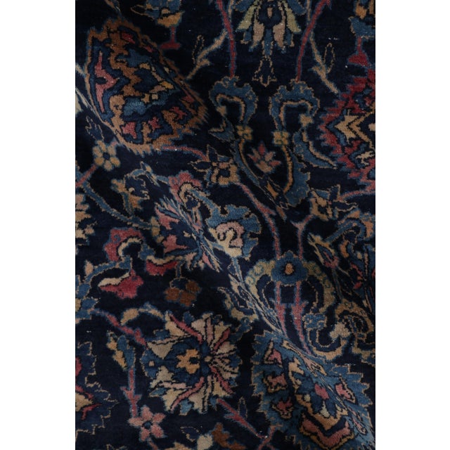 Vintage Turkish Floral Wool Gallery Runner in Blue by Rug & Kilim, 1950-1959, Turkey For Sale - Image 10 of 13