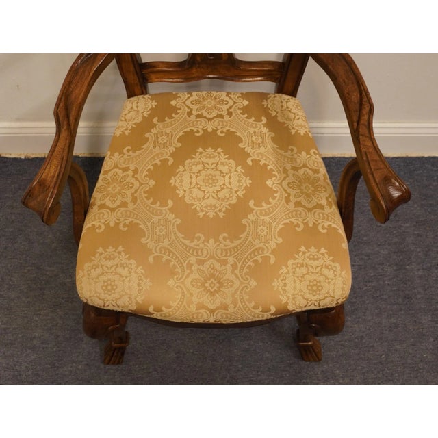 Set of 2 Hibriten Furniture Italian Neoclassical Tuscan Style Splat Back Dining Arm Chairs 637-556 For Sale - Image 10 of 13