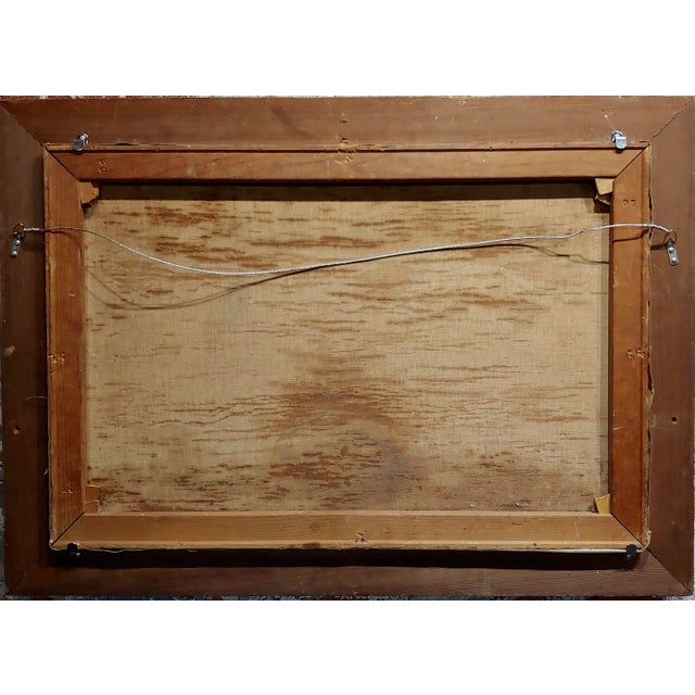 Quaint Pastoral Landscape by the Lake -19th Century Oil Painting For Sale - Image 9 of 10