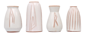 Small Earthenware Vases with Sgraffito Decor, 1960s, Set of 4