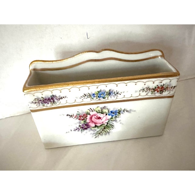 Limoges, France Vintage French 6 Pc Hand Painted Desk Set For Sale - Image 4 of 11