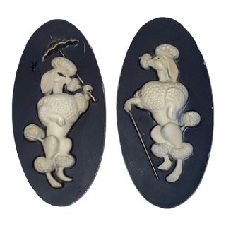 1960s Miller Studios Poodle Plaques- a Pair For Sale