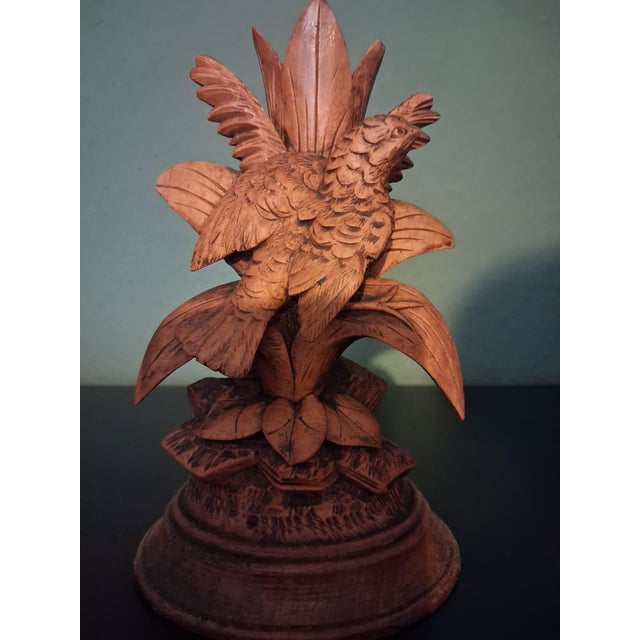 Antique Black Forest Hand-Carved Linden Wood Bird Vase Holders, 1890s, Set of 2 For Sale - Image 4 of 11