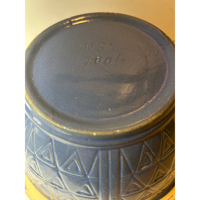 Vintage Stoneware Periwinkle Glazed Mixing Bowl For Sale - Image 9 of 11