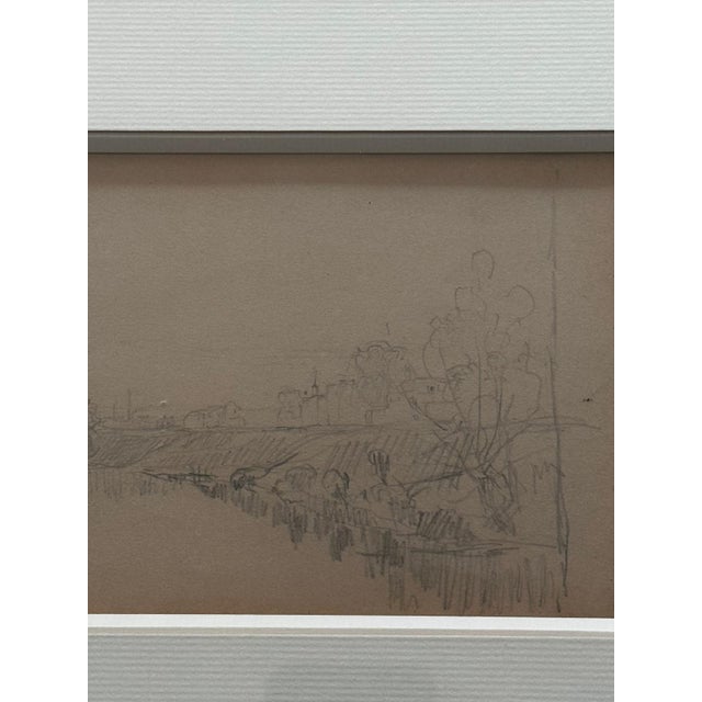 Stanislas Lépine, Landscapes, Original Double-Sided Pencil Drawing on Paper, Framed For Sale - Image 9 of 15