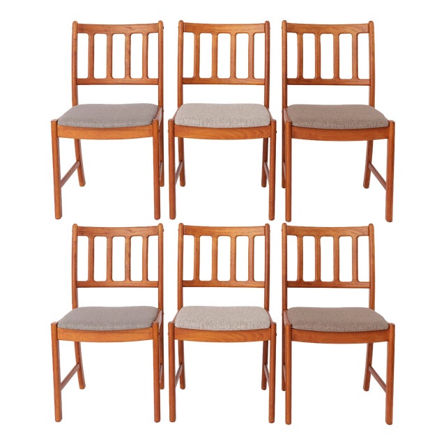 Mid-Century Modern Danish Teak Dining Chairs by Uldum Møbelfabrik, 1960s, Set of 6 For Sale