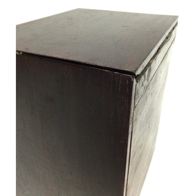 Brown Antique Asian Rosewood Brass Locking Moneybox For Sale - Image 8 of 8