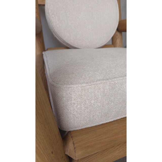 1980s Large Scale Vintage Solid Oak Post Lounge Chair For Sale - Image 5 of 8