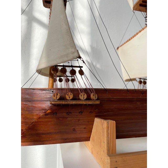 Brown Vintage Model Boat, 1970 For Sale - Image 8 of 18