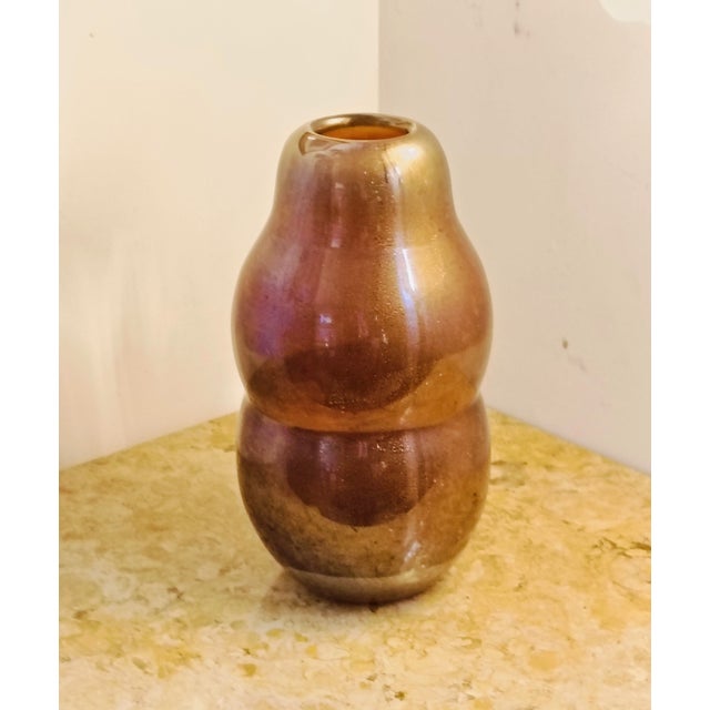 An important, late 1930s large Murano vase . 'Sommerso'- a clear glass over a gold leaf, over very Fine bubbles over a...