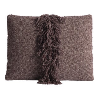 Lancaster Signature Fringe Pillow in Berber Aubergine For Sale
