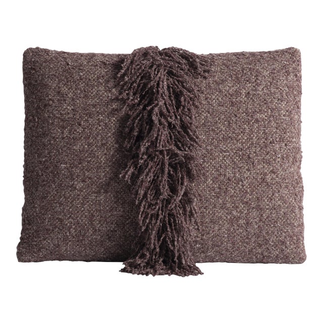 Lancaster Signature Fringe Pillow in Berber Aubergine For Sale