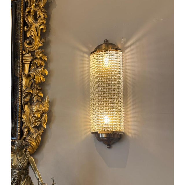 Vintage Art Deco Style Crystal Sconces, 1970, Set of 4 For Sale - Image 3 of 17