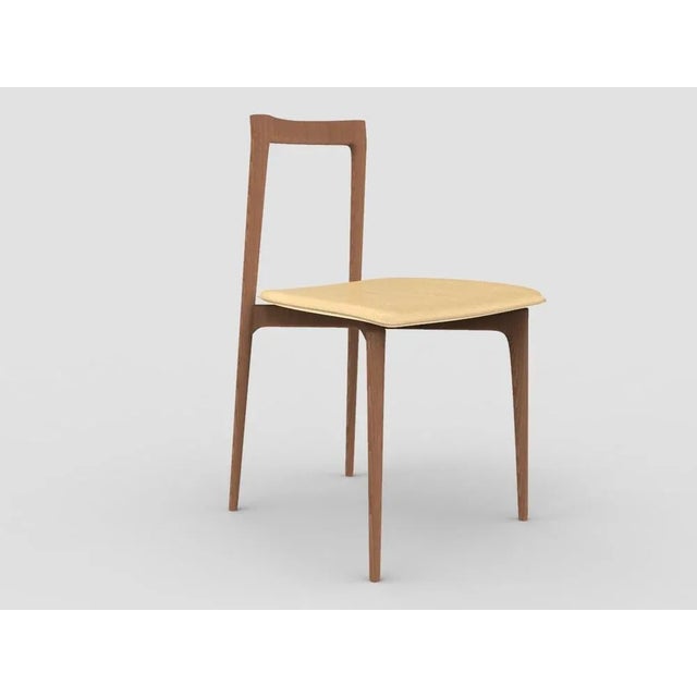 Not Yet Made - Made To Order Modern Linea 605 Grey Chair in Beige Leather and Wood by Collector Studio For Sale - Image 5 of 5