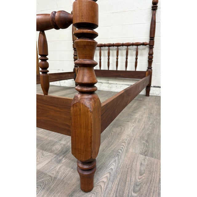 Vintage Full Size Jenny Lind Cannonball Finial Spindle or Spool Bed For Sale In Kansas City - Image 6 of 17