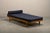 Mid-Century Modern Scandinavian Daybed in Oak and Dark Blue Bouclé Fabric with Leather Accents, 1960s For Sale - Image 3 of 15