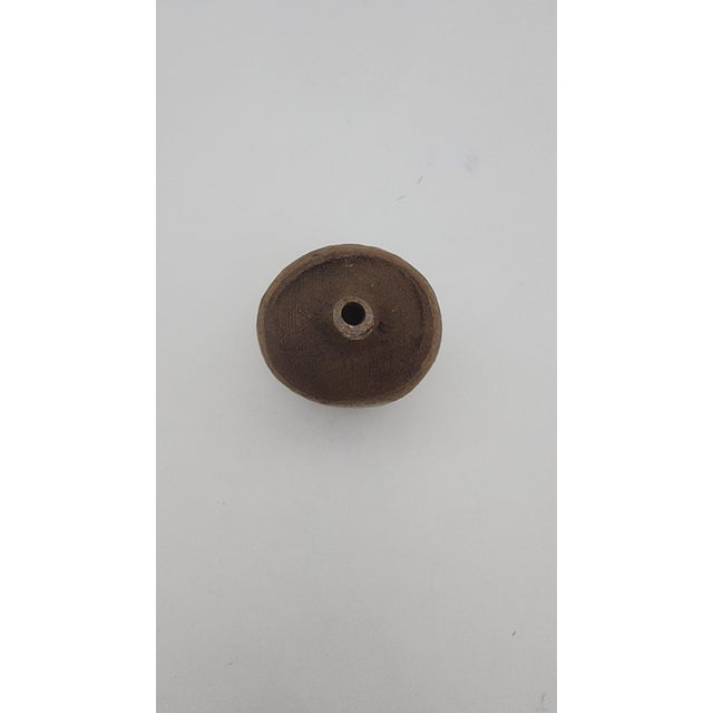 Ceramic 1970s MCM Textured Studio Pottery Bud Vase in Earth-Tone Glaze For Sale - Image 7 of 9
