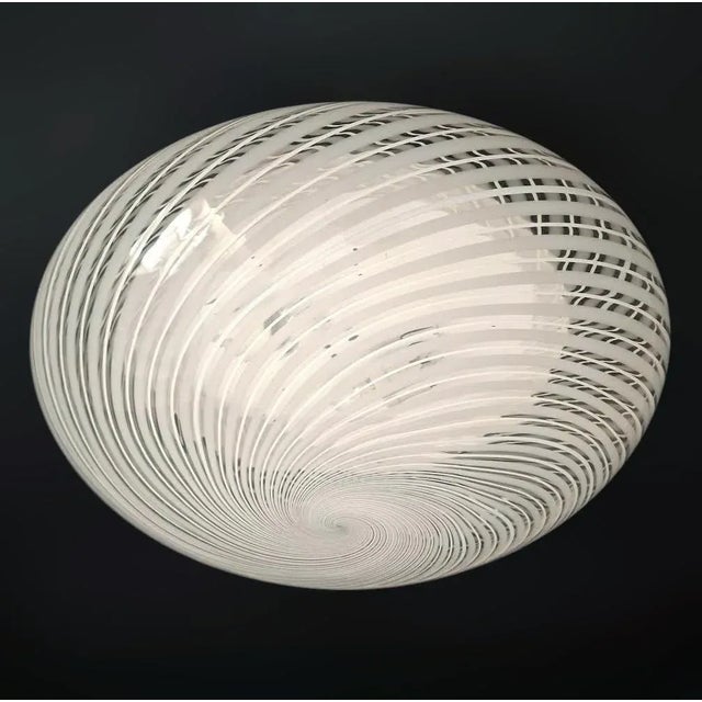 Italian 1960s Ribbed Flush Mount by Venini For Sale - Image 3 of 9
