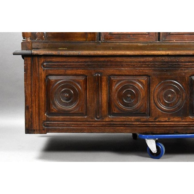 Wood Carved Oak Hall Bench, 1890 For Sale - Image 7 of 14