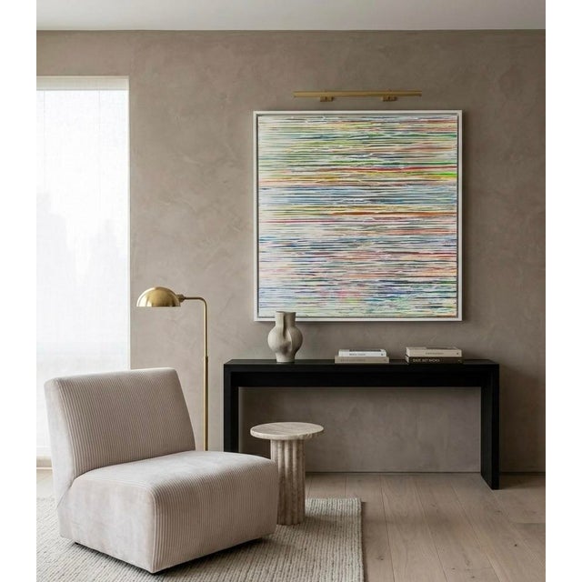 Modern Abstract Colorfield Painting on Canvas Framed 48” Square For Sale - Image 4 of 5