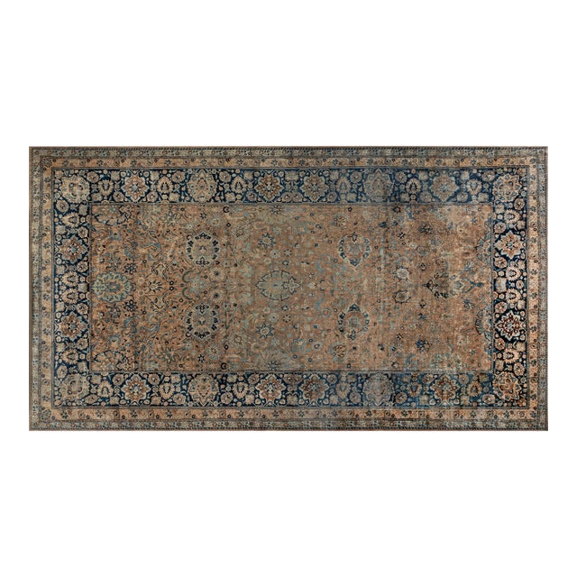 Fine Antique Persian Kirman Handmade Wool Carpet For Sale