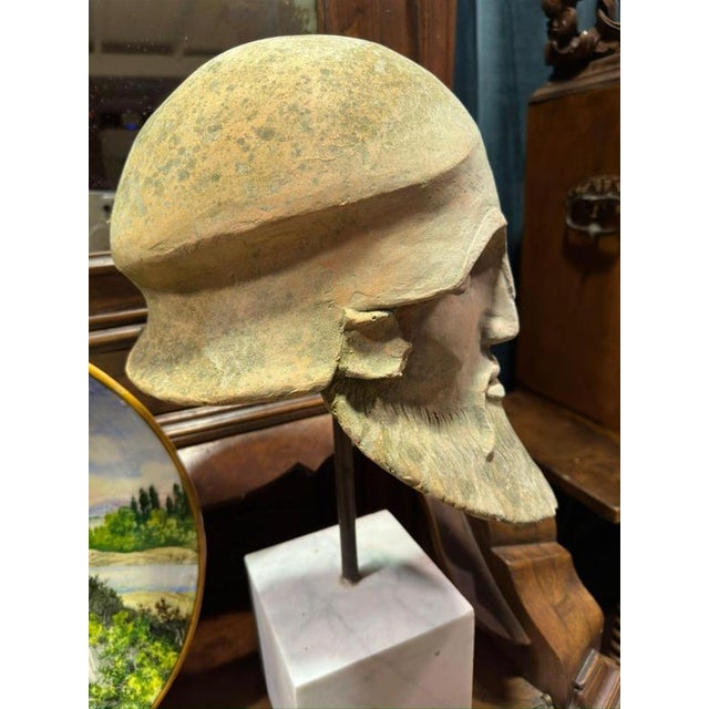 Head of the Dying Warrior of the Frontons of Egina, 20th Century, Terracotta For Sale - Image 6 of 10