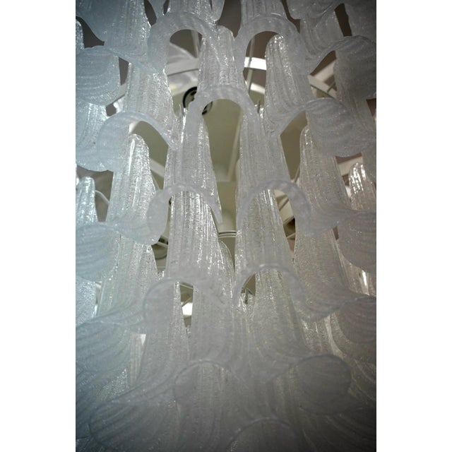 Mid-Century Murano Round Transparent White Color Chandelier and Pendant For Sale - Image 9 of 10