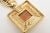 1980s Vintage Givenchy Brass Chain and Link Necklace With Turquoise Glass Pendant Medallion For Sale - Image 5 of 8