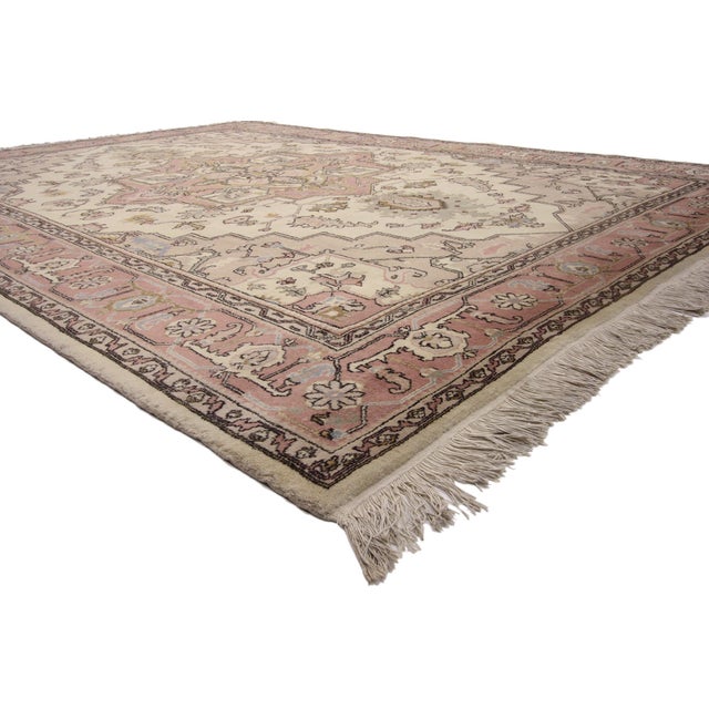 71909 Vintage Turkish Sivas Rug, 07'10 x 10'08. The Rosé Heriz Crown: A Vintage Turkish Sivas Masterpiece in Timeless...