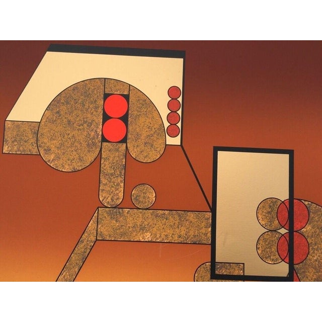Felguérez Barra Manuel, Abstraction Gold Embossing 32/50 Forms, 1970s, Lithograph For Sale - Image 9 of 13