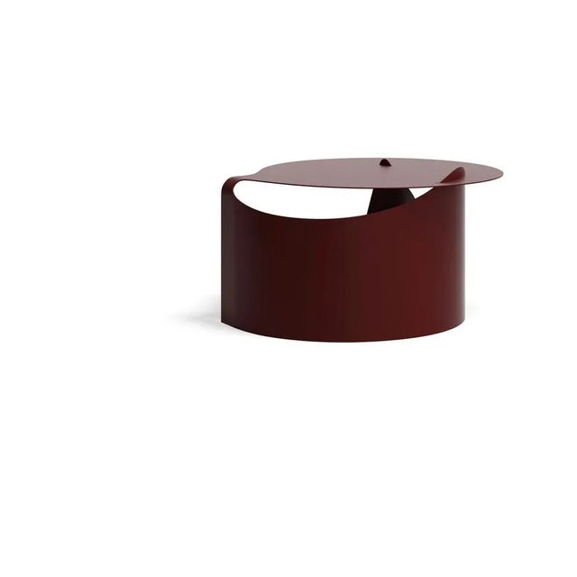 Aldo Bakker Dark Terracotta Coffee Table Lounge For Karakter A single sheet of steel rolled in one smooth motion into a...