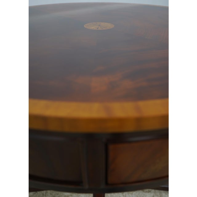 Hickory Chair Mahogany Inlaid Drum Table For Sale - Image 14 of 17
