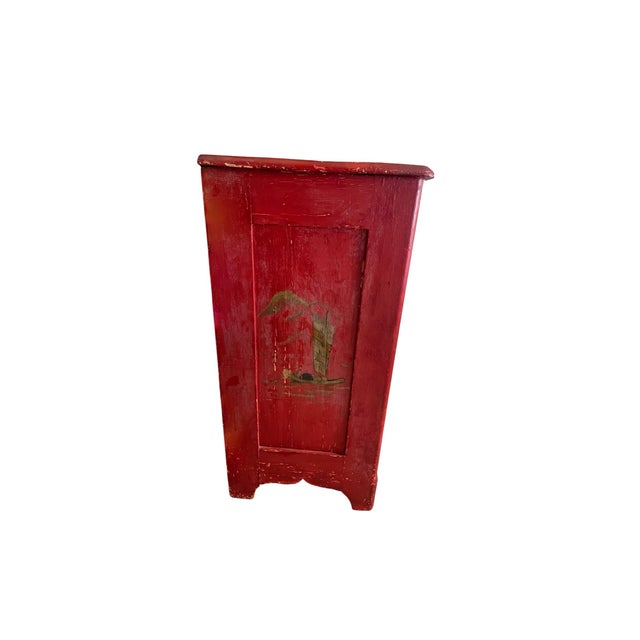 Chinoiserie Red Antique Chinoiserie Chest of Drawers For Sale - Image 3 of 7