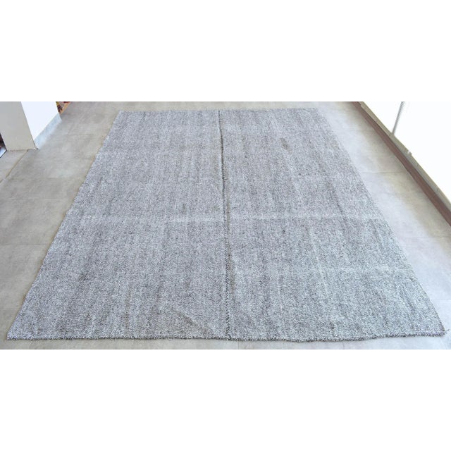 Vintage Kurdish handmade Kilim rug - a goat hair on cotton Turkish Kilim rug that is in used condition. Size: 86" x 110"...