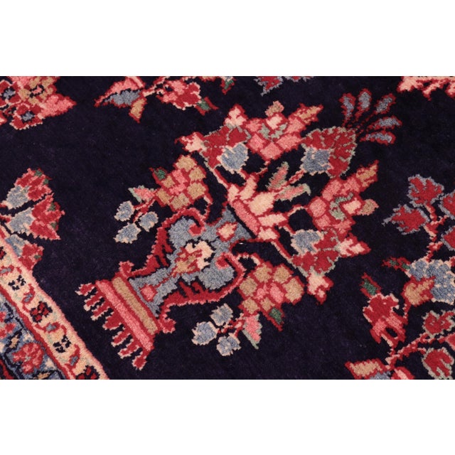 Shabby Chic Persian Tabriz Blue/Red Wool Rug - 7'1'' X 9'10'' For Sale In New York - Image 6 of 10